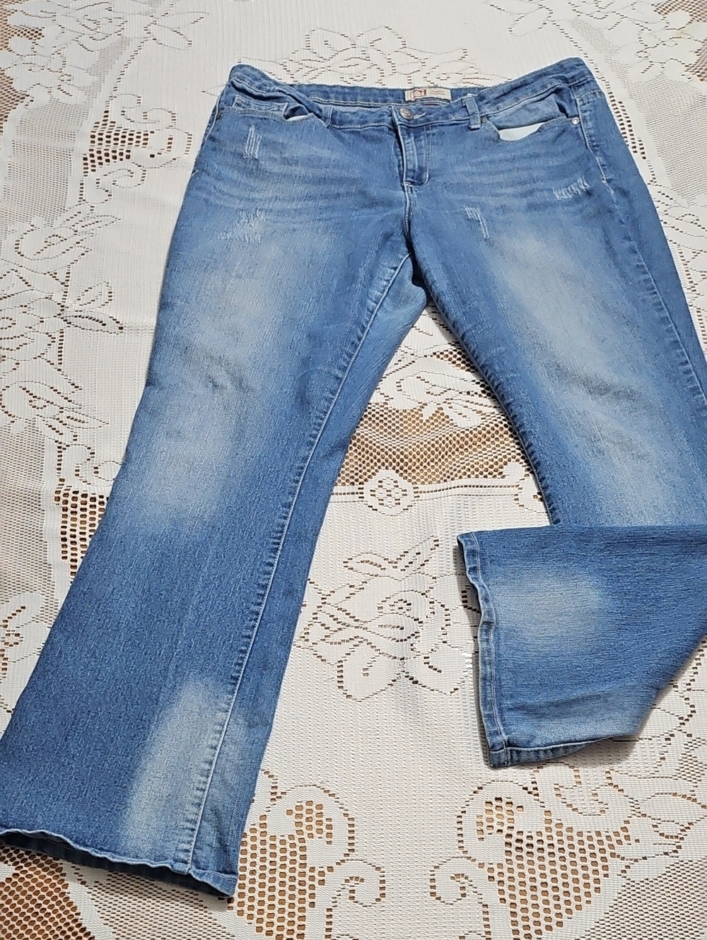lei Light Blue Boot Jeans with Faded Wash